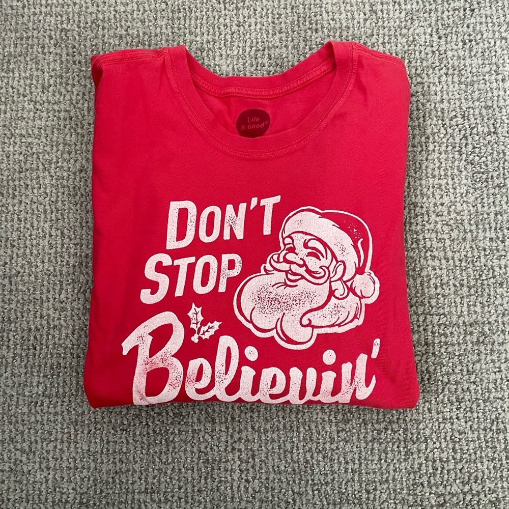 Life is Good Red Santa Graphic Tee